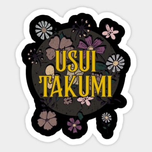 Aesthetic Proud Name Takumi Flowers Anime Retro Styles Sticker